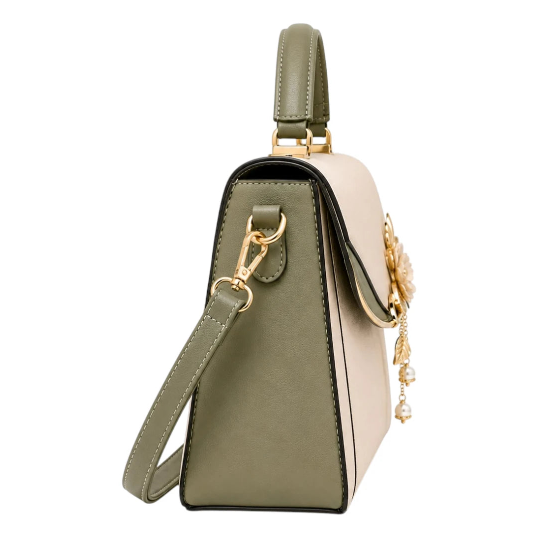 Handbags Collection Beige Bloom Elegant Handbag
